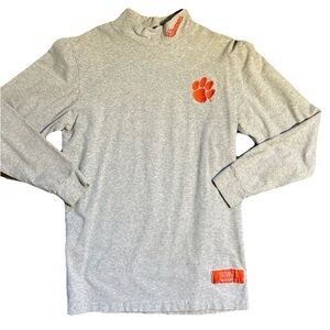 Gray Long Sleeve Shirt with Orange Paw Print Medium Clemson